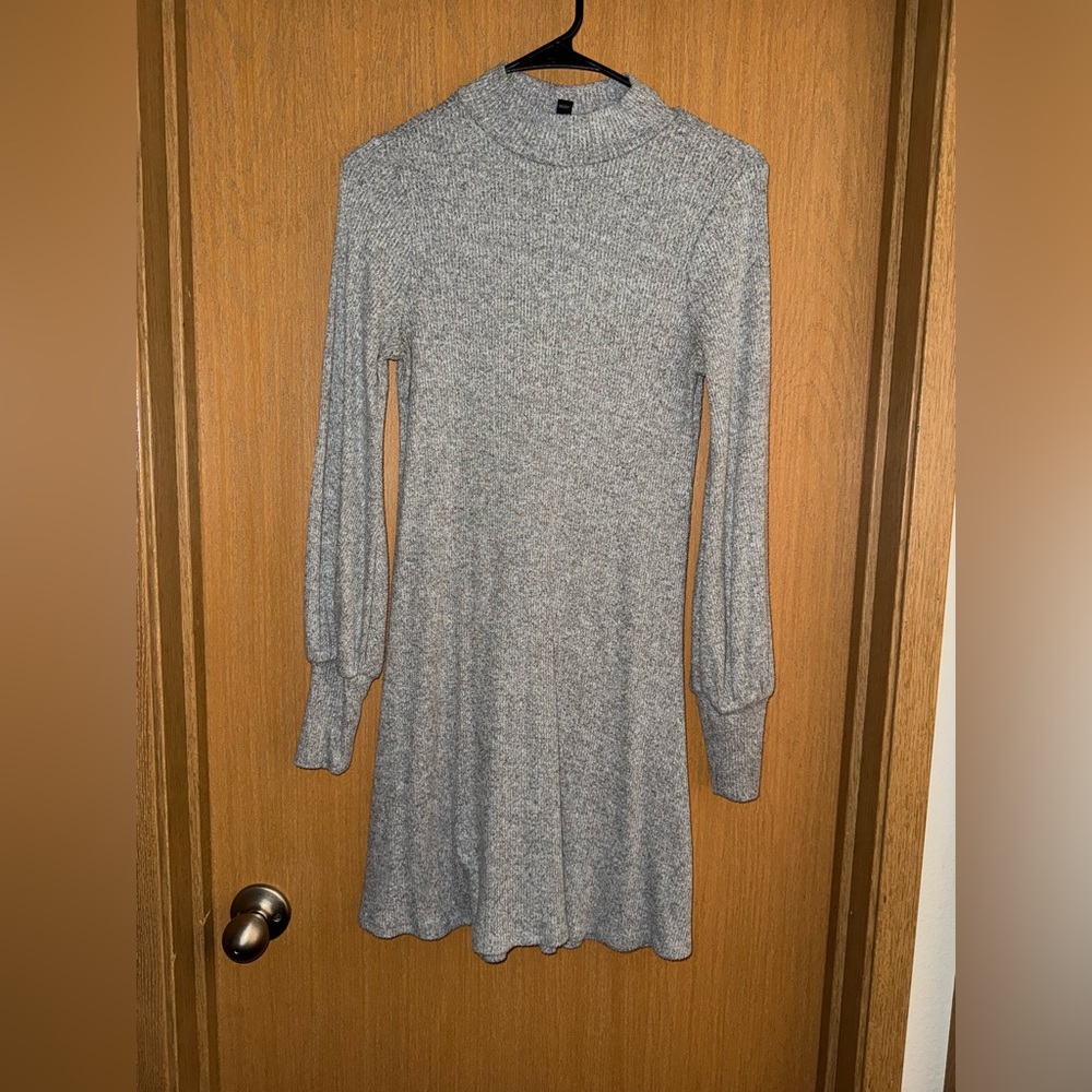 Express Heather Gray Long Sleeve Dress